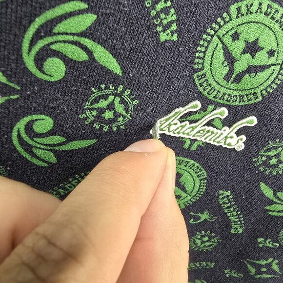 Vintage Akademiks Zip Up Hoodie Mens XXL Green AOP Velvet Lined Hood 90s Y2K - Picture 6 of 12